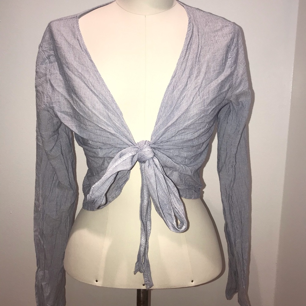 Brandy Melville long sleeve wrap shirt